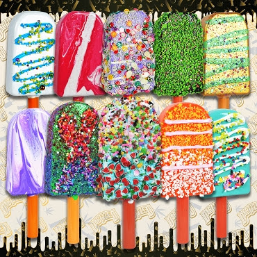 POPSICLE GLASS HAND PIPE 2 IN 1 BUBBLE & NECTAR COLLECTOR