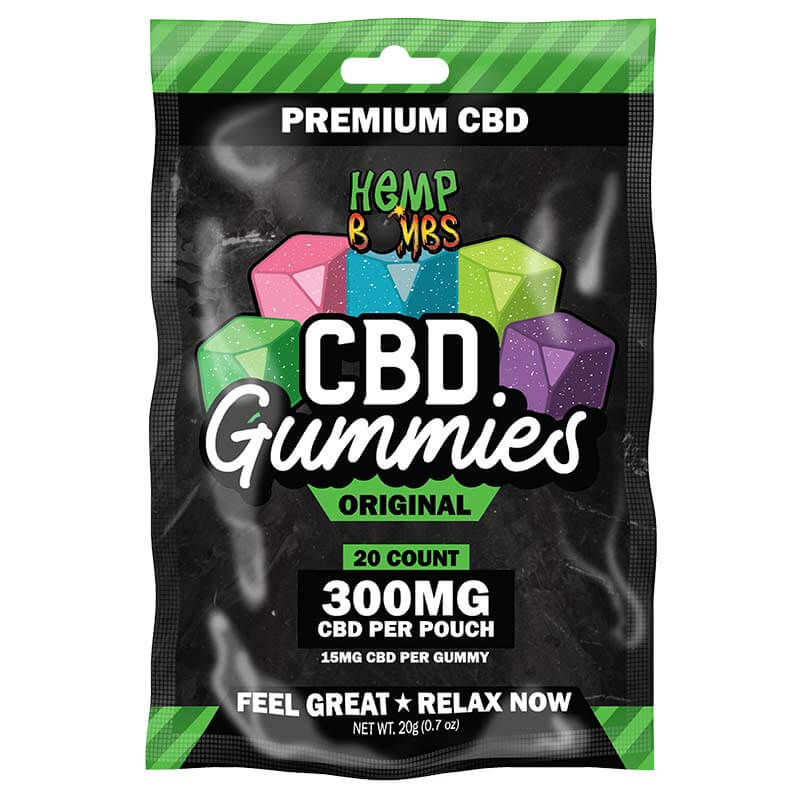 HEMP BOMB OG 300MG CBD GUMMIES 20CT BAG ASSORTED FLAVORS