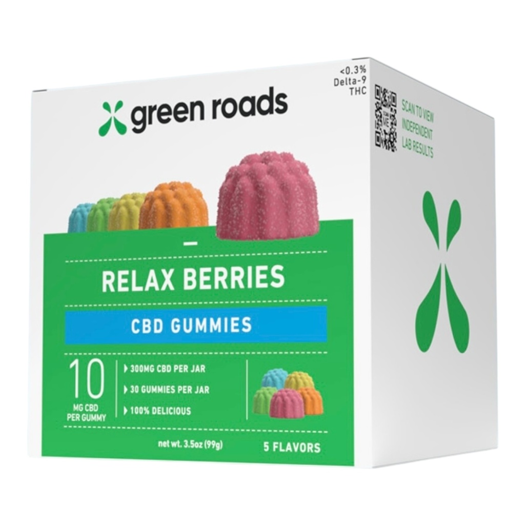 GREEN ROAD CBD 300MG RELAX GUMMIES BERRIES 30CT