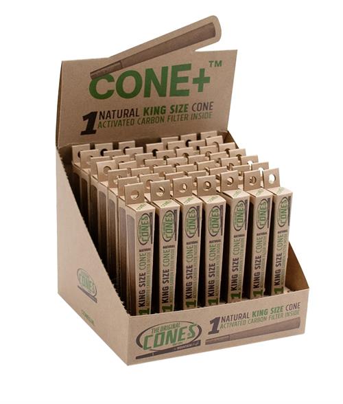 THE ORIGINAL CONES CONE+ NATURAL KING SIZE CONE 1CT BOX OF 48