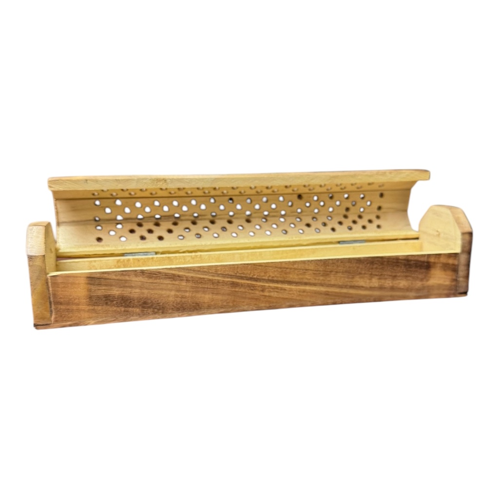 OCTAGON WOOD INCENSE HOLDER  1CT