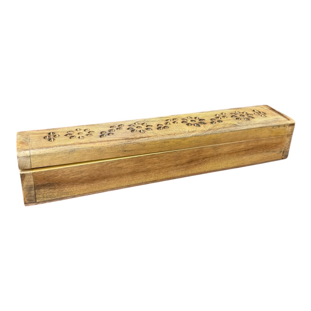 WOOD BOX  INCENSE HOLDER  1CT