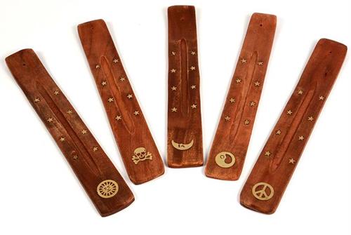 WOOD INCENSE HOLDER  12CT