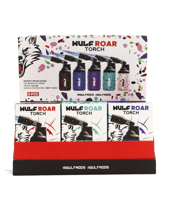 WULF ROAR BUTANE TORCH LIGHTER BOX OF 9
