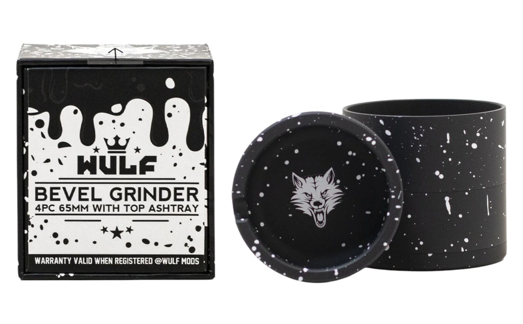 WULF 4 PARTS 65MM BEVEL GRINDER WITH TOP ASHTRAY