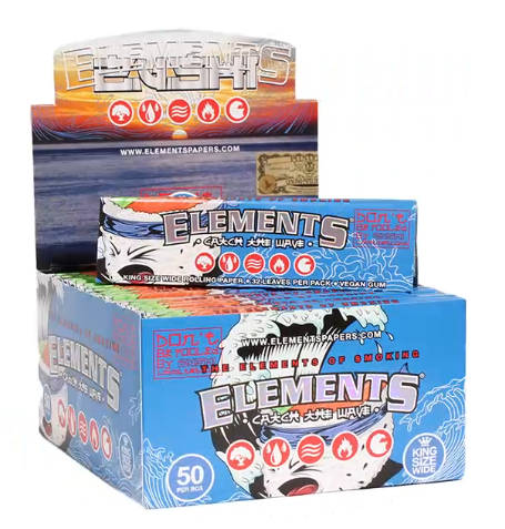 ELEMENTS X ZUSHI KING SIZE WIDE ROLLING PAPERS 32CT BOX OF 50