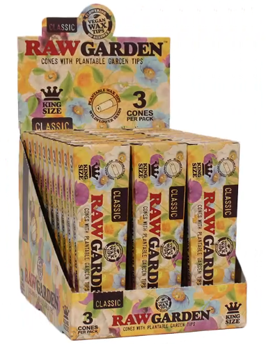 RAW GARDEN CLASSIC KING SIZE CONES 3CT BOX OF 30