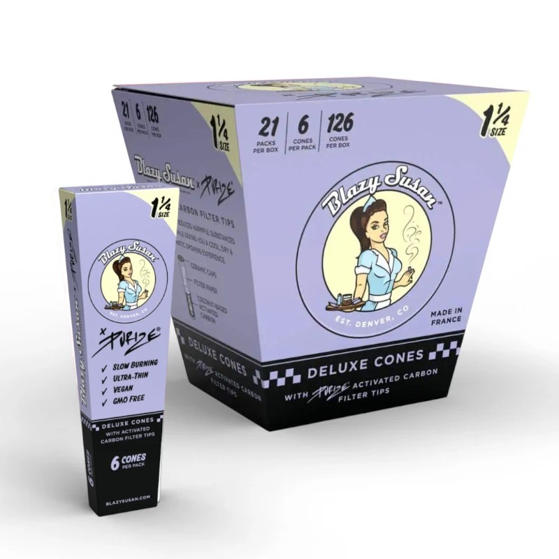BLAZY SUSAN X PURIZE 1 1/4 PURPLE CONES 6CT BOX OF 21