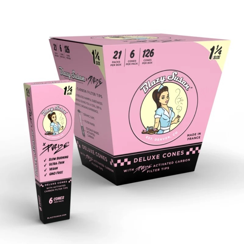 BLAZY SUSAN X PURIZE 1 1/4 PINK CONES 6CT BOX OF 21