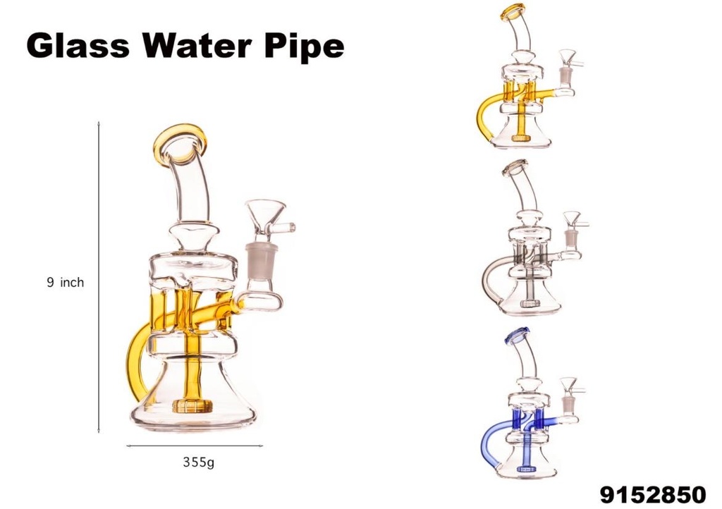 VORTEX LOOP GLASS WATER PIPE #9152850 ASSORTED COLORS