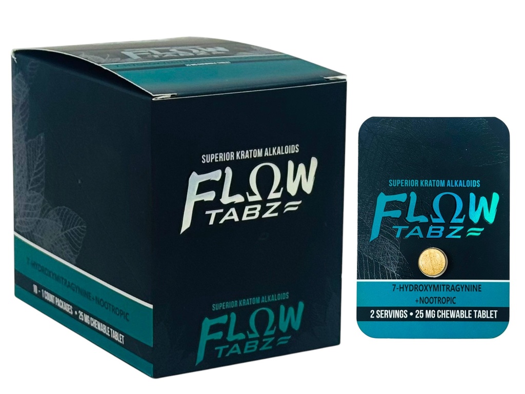 FLOW TABZ 25MG 7-HYDROXY + NOOTROPIC CHEWABLE TABLETS 1CT