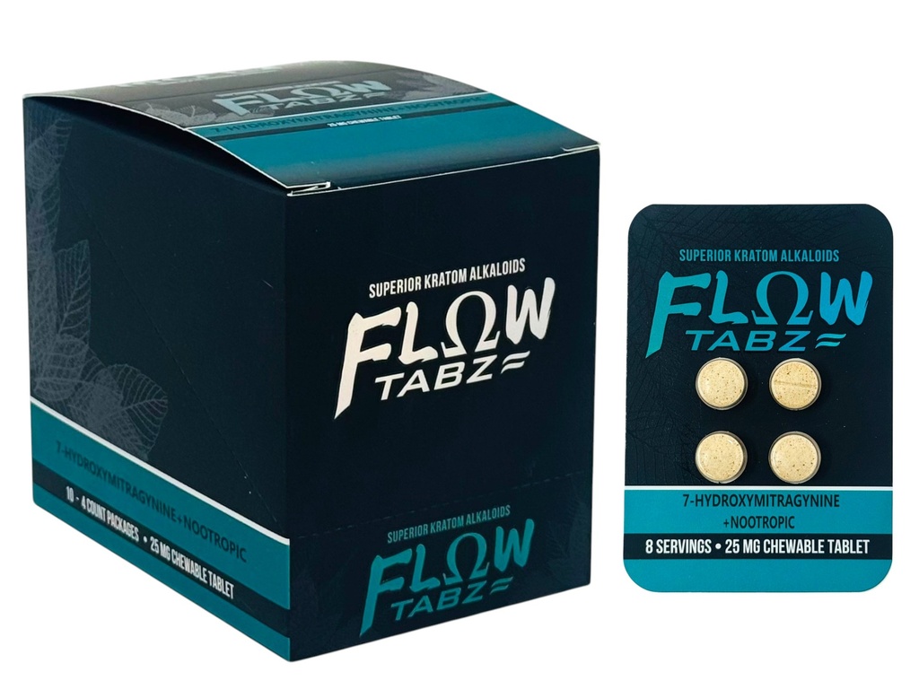 FLOW TABZ 25MG 7-HYDROXY + NOOTROPIC CHEWABLE TABLETS 4CT
