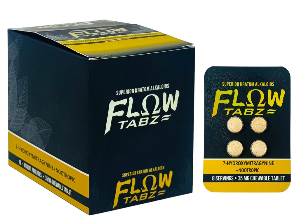 FLOW TABZ 35MG 7-HYDROXY + NOOTROPIC CHEWABLE TABLETS 4CT