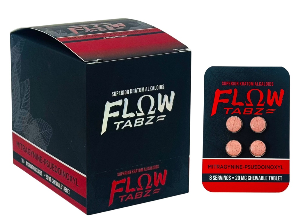 FLOW TABZ 20MG MITRAGYNINE-PSUEDO CHEWABLE TABLETS 4CT
