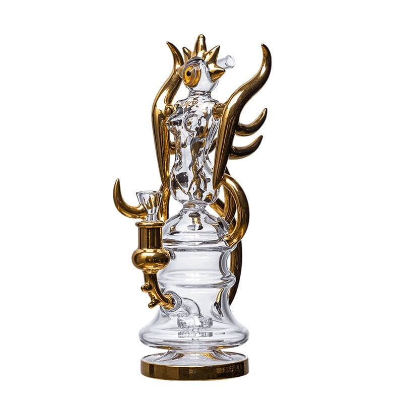 JUICYJ LEGENDARY 24K GOLD MEDUSA AINT GOT NOTHING ON ME GLASS WATER PIPE #JJ-272