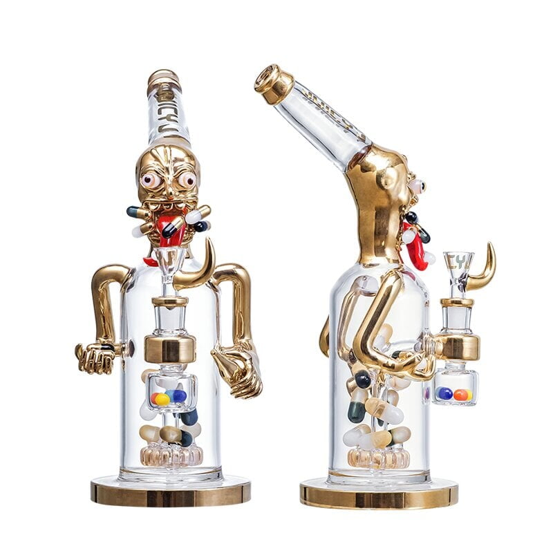 JUICYJ GREMLIN PILL POPPER 12" GLASS WATER PIPE #JJ-301