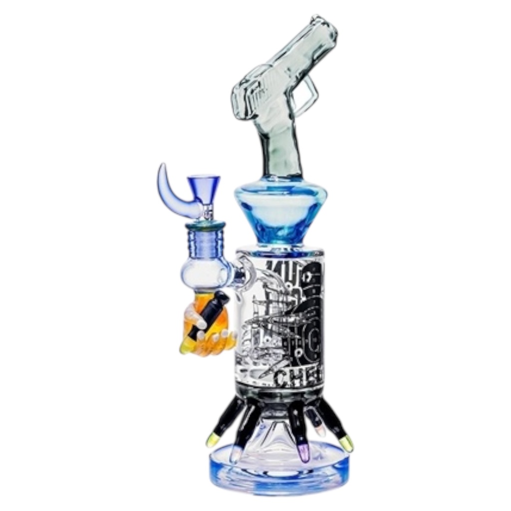 CHEECH PISTOL 13" GLASS WATER PIPE #CHE-357