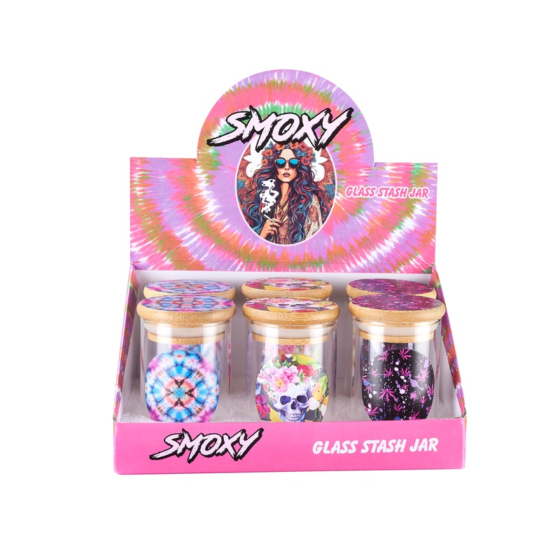 SMOXY GIRL GLASS STASH JAR #SG301D BOX OF 6