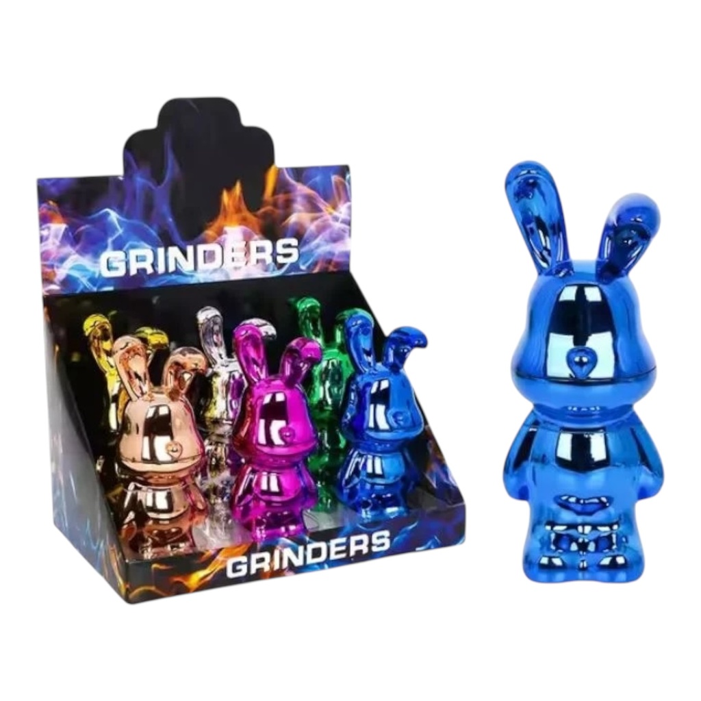 TOBACCO GRINDER RABBIT DESIGN 3 PARTS #GR354 BOX OF 6