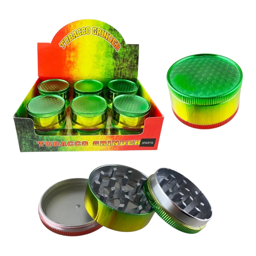 TOBACCO GRINDER MARLEY RASTA DESIGN 4 PARTS #GR042-C BOX OF 12