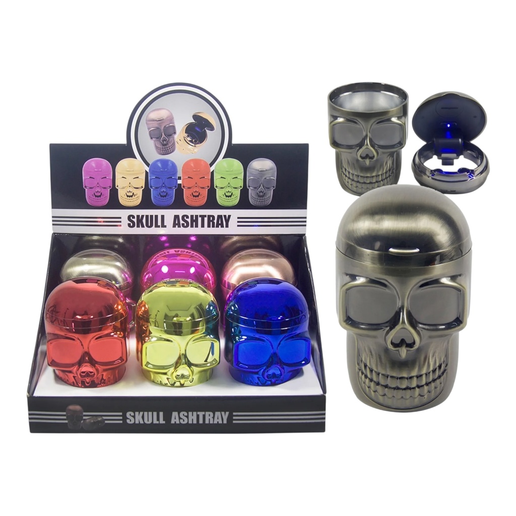CAR SKULL ASHTRAY WITH LED LIGHT #ASHTRAY-LCUP-SKH BOX OF 6