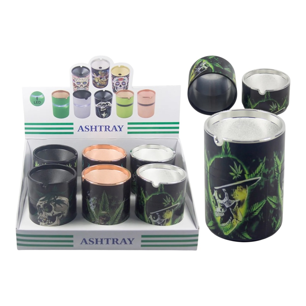 ASHTRAY CUP SKULL ASSORTMENT DESIGNS #ASHTRAY-CUP-SK BOX OF 6