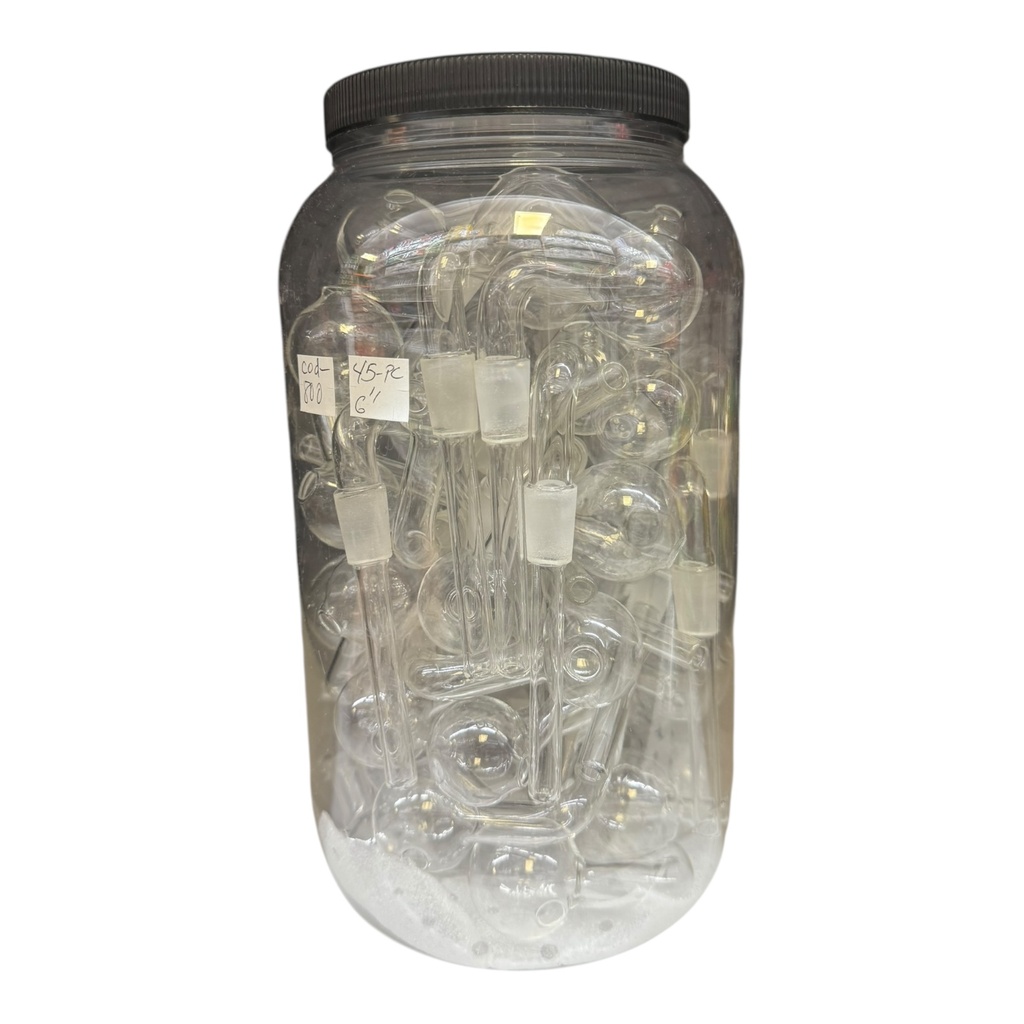 6" GLASS CURVED OIL BURNER 45CT JAR #COD-800