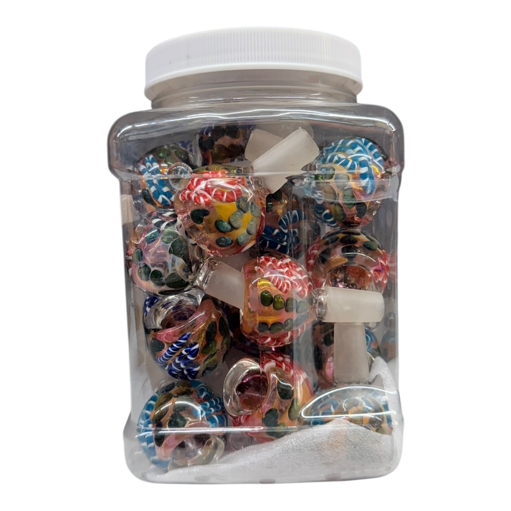 ASSORTED GLASS BOWLS 60CT JAR #COD-0011