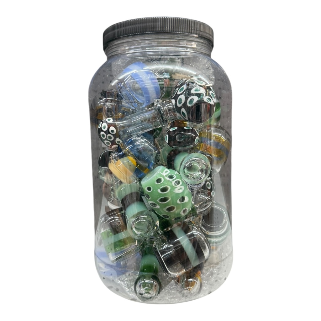 5" DESIGN HEAVY GLASS PIPE 18CT JAR #COD-240
