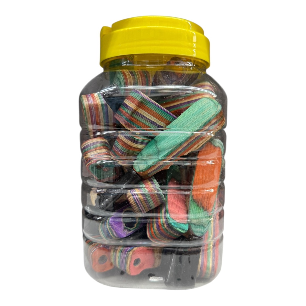 4.5" WOOD TOBACCO PIPE 25CT JAR #COD-1110