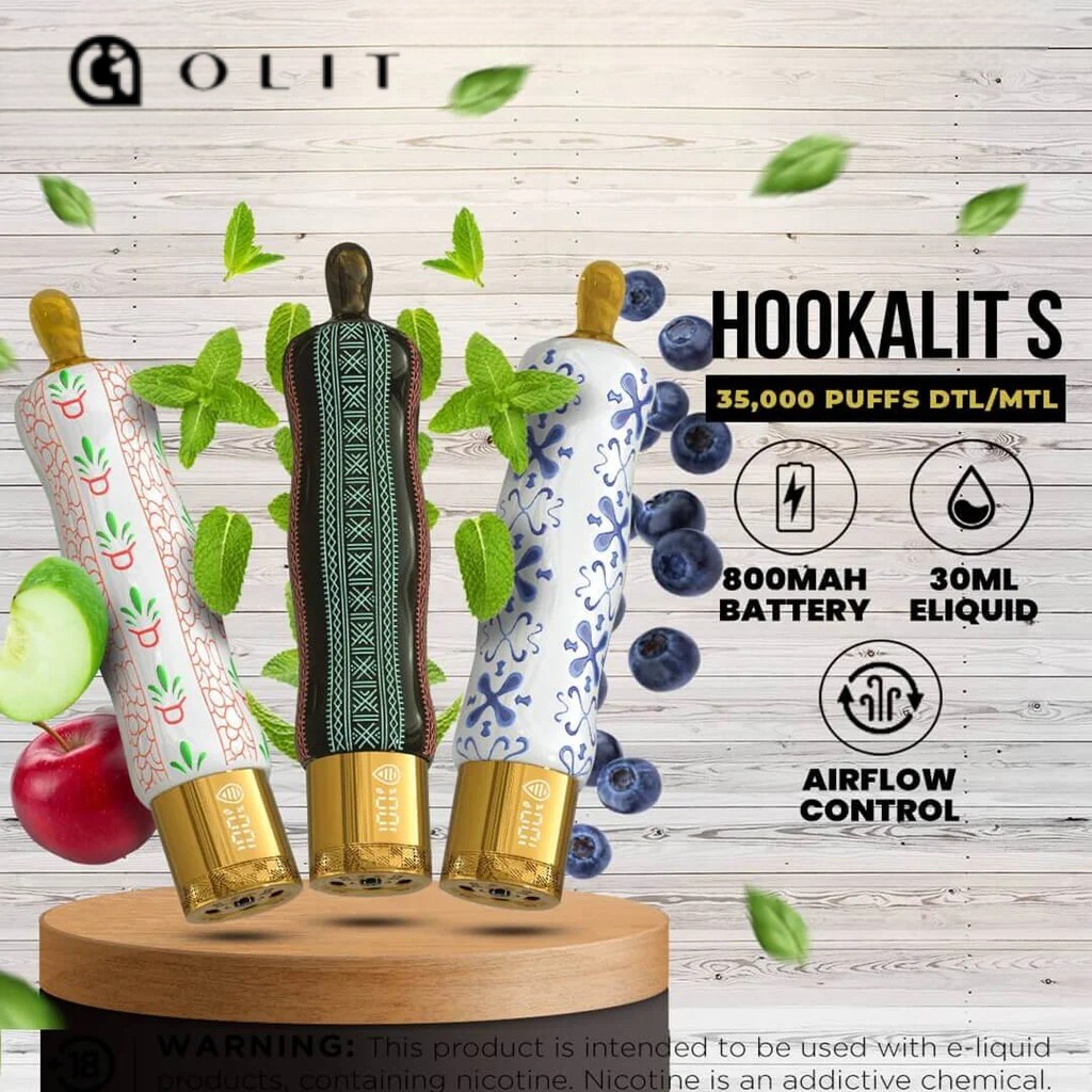 OLIT HOOKALIT S 3.5MG DISPOSABLE 35000 PUFFS BOX OF 10