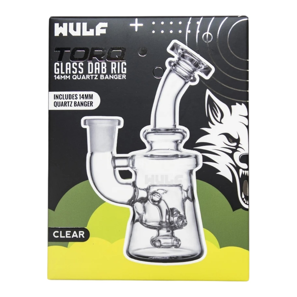 WULF TORQ GLASS DAB RIG 14MM QUARTZ BANGER ASSORTED COLORS