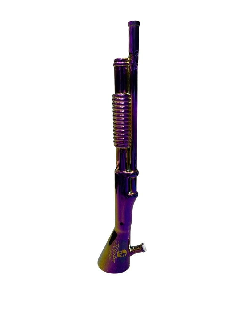 HIPSTER SHOTGUN STYLE PURPLE GLASS WATER PIPE #GS026