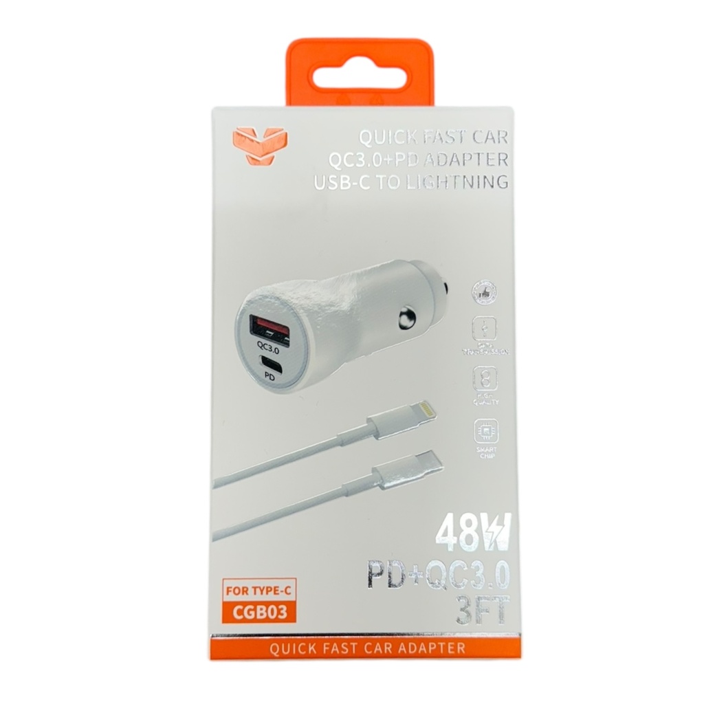 VITOG 48W CAR CHARGER COMBO 3FT CABLE
