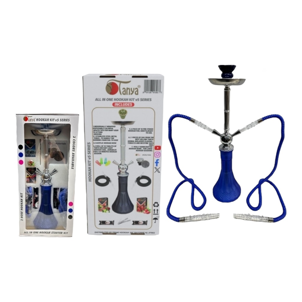 TANYA 2 HOSE V5 SERIES HOOKAH KIT ASSORTED COLORS