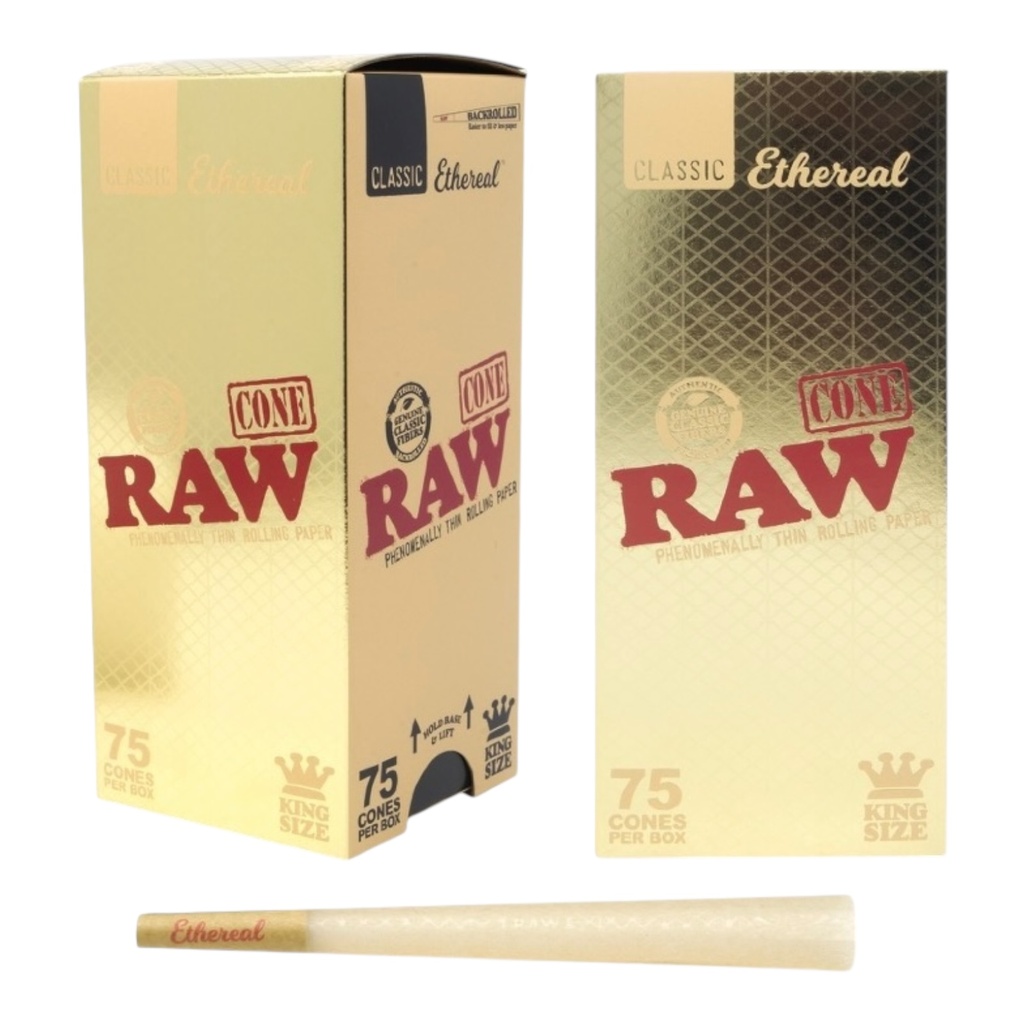 RAW ETHEREAL BACKROLLED CONES 75CT