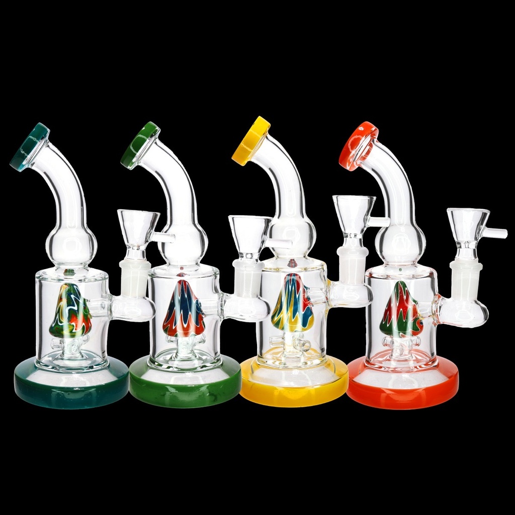 8" WIG WAG TRIANGLE PERC GLASS BONG MWP-189 ASSORTED COLORS