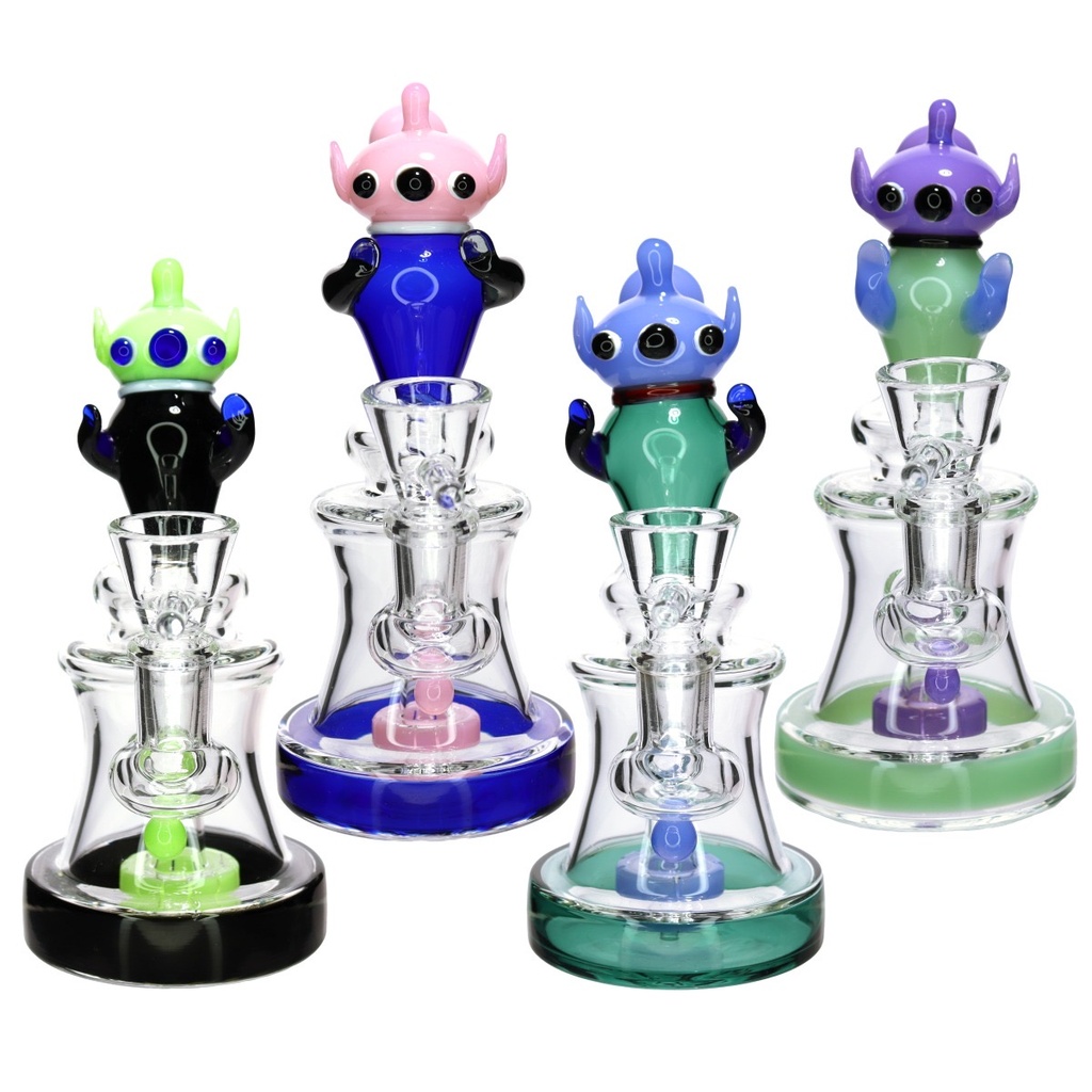 9" ALIEN HEAD GLASS BONG MWP-184 ASSORTED COLORS