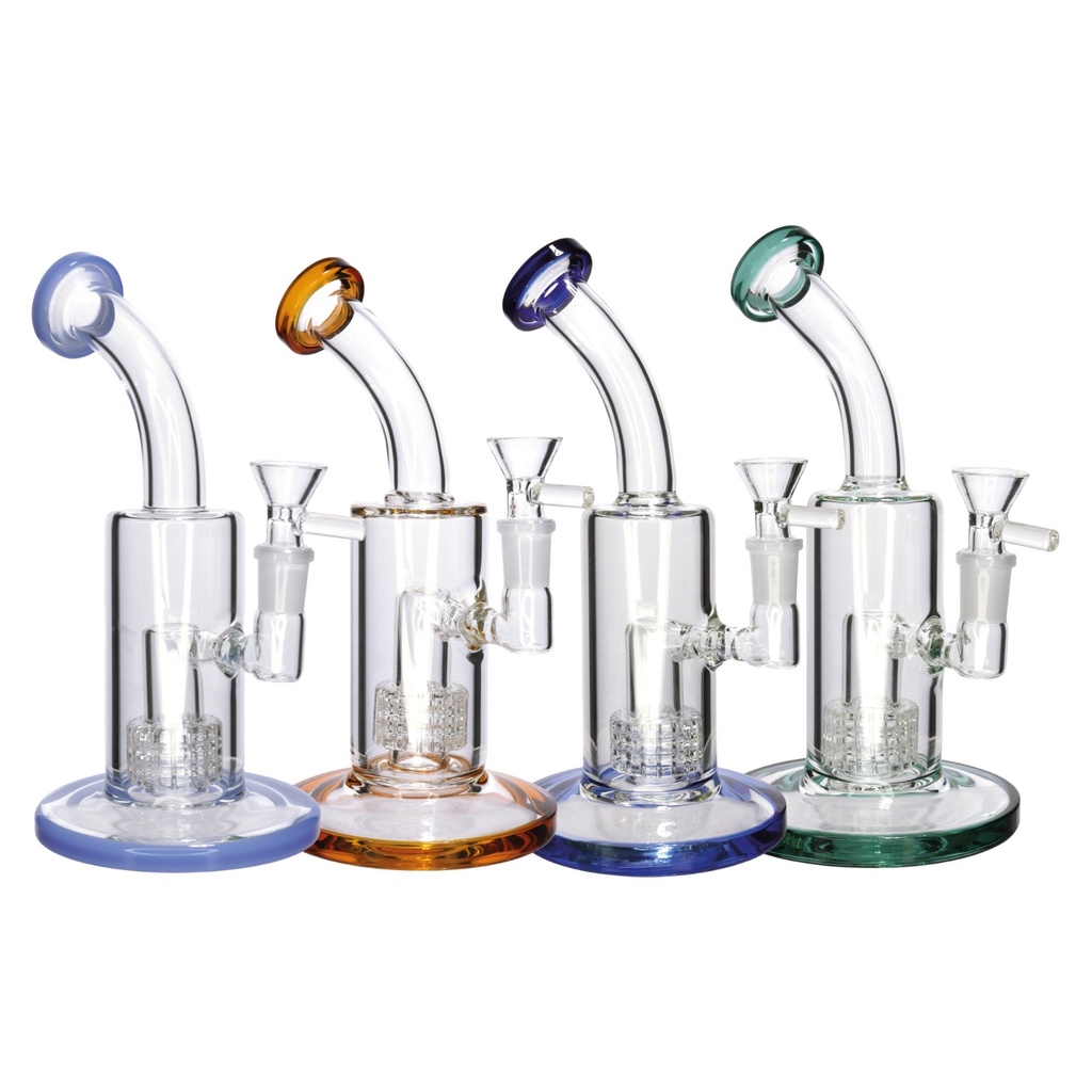 10" CLASSIC GLASS BONG PERC ONE TONE WP-69 ASSORTED COLORS