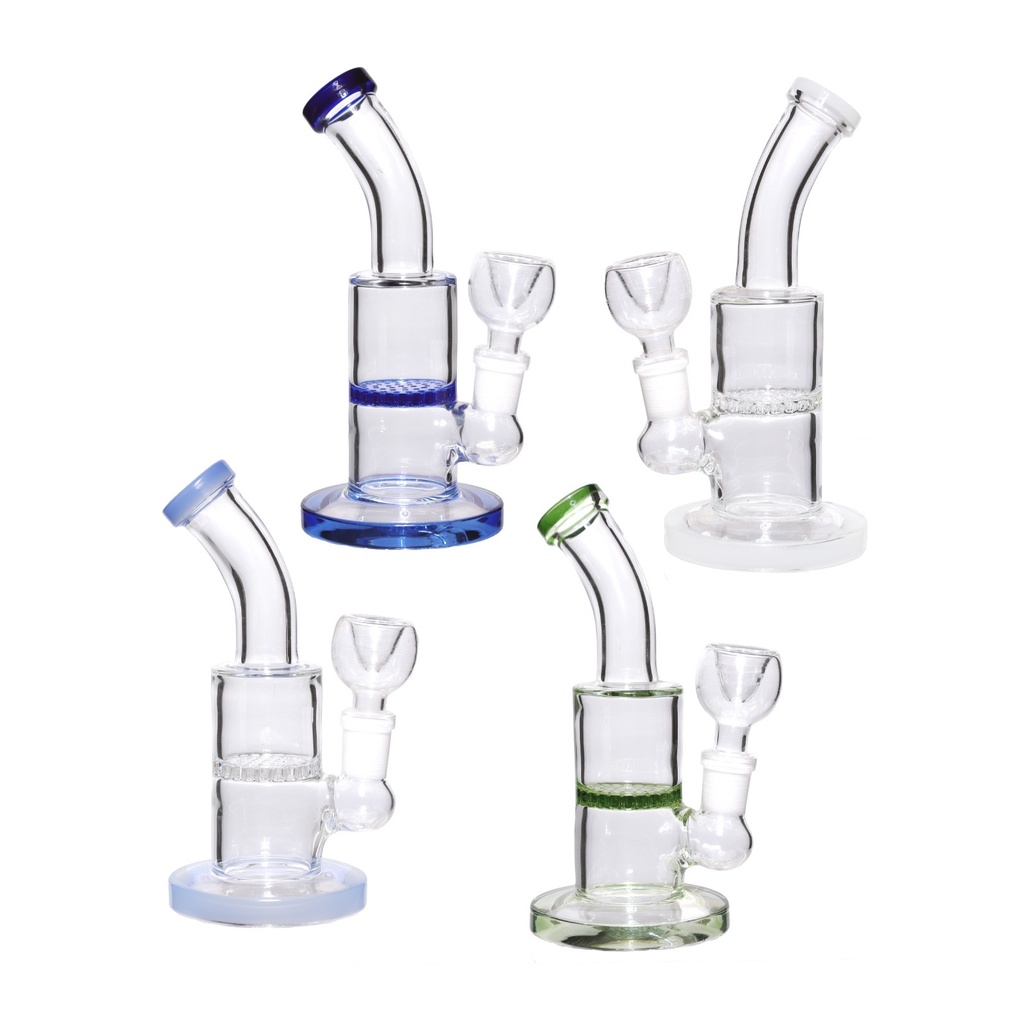 8" HONEYCOMB GLASS BONG MWP-87 ASSORTED COLORS