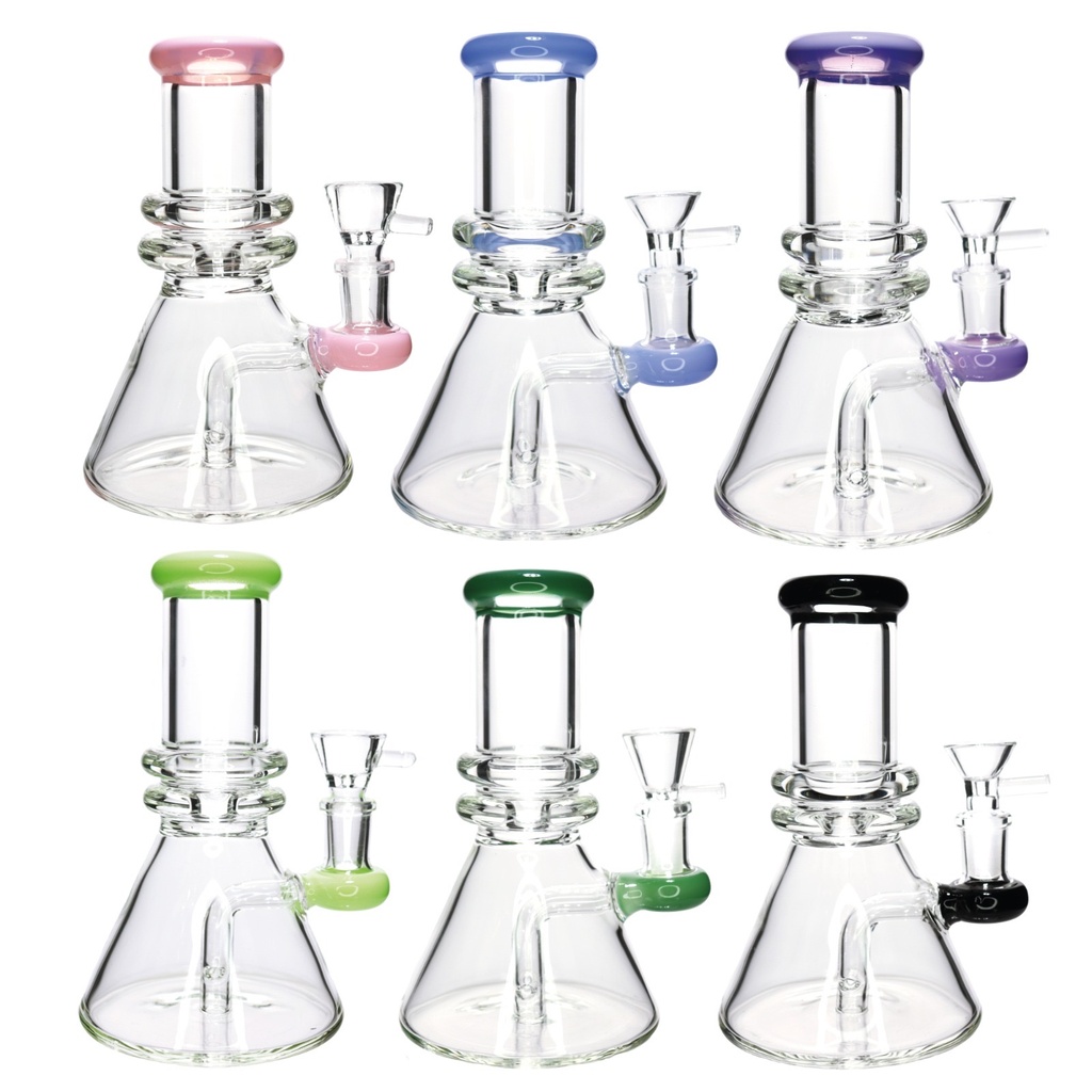 8" HEAVY GLASS SLIME ONE TONE GLASS BEAKER BONG CLEAR MWP-130 ASSORTED COLOR