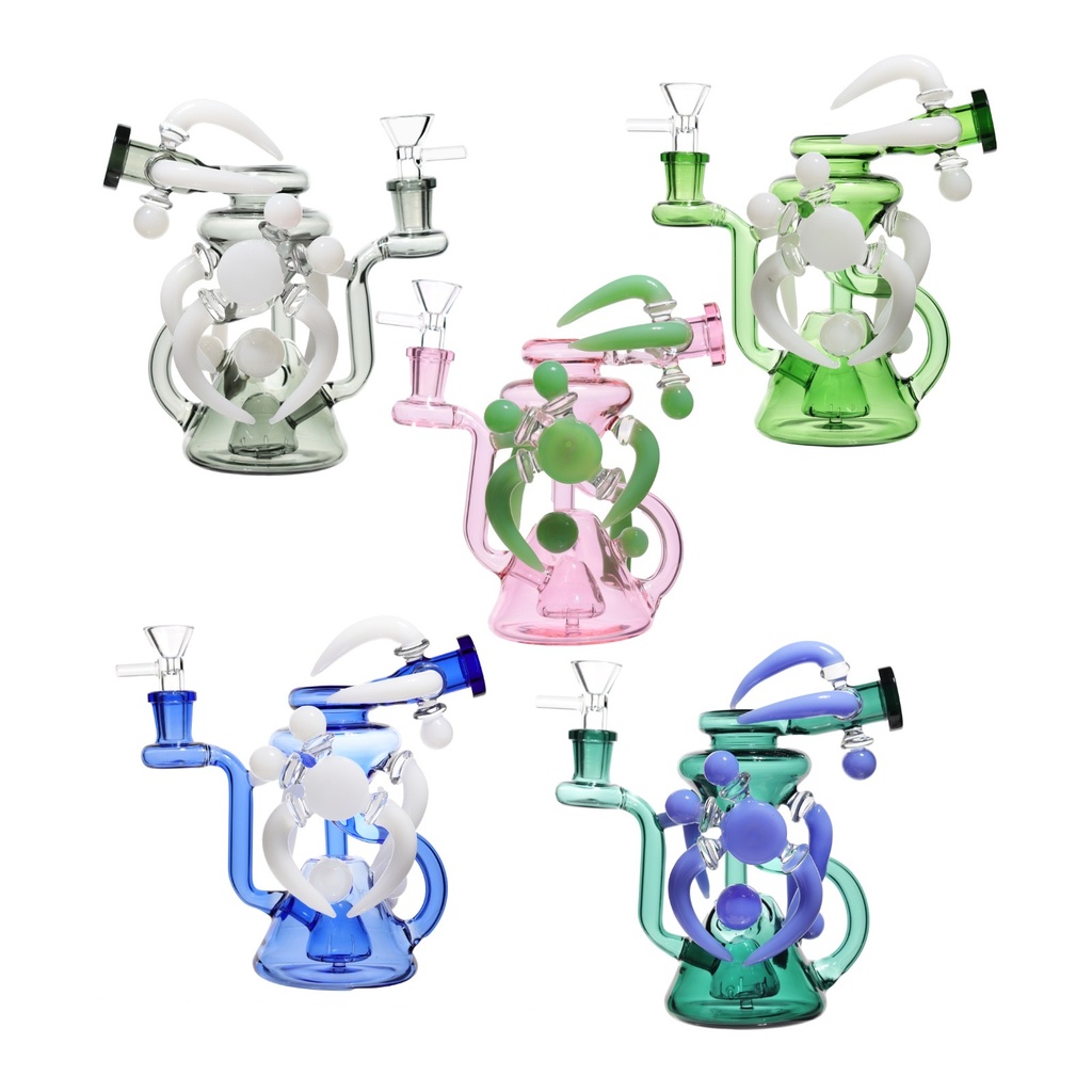 7" SUPER EXOTIC GLASS RECYCLER WP-86 ASSORTED COLORS