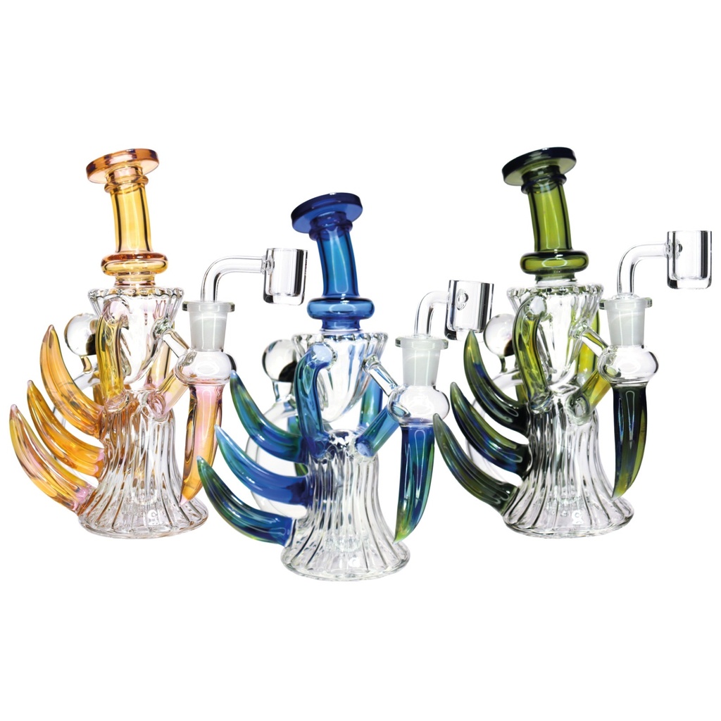 12" EXOTIC GLASS BONG STLE 3 WP-186 ASSORTED COLORS