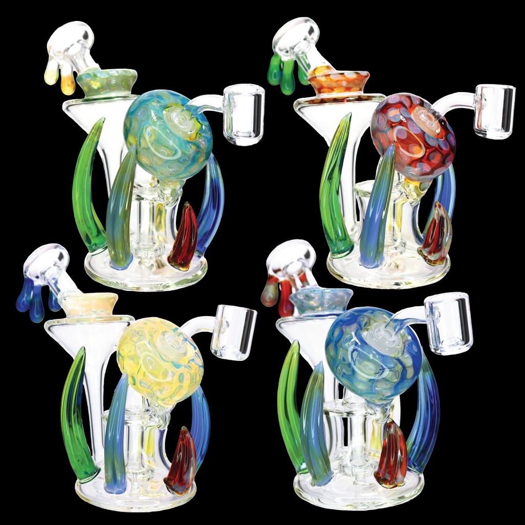 12" EXOTIC GLASS BONG STYLE 8 WP-191 ASSORTED COLORS