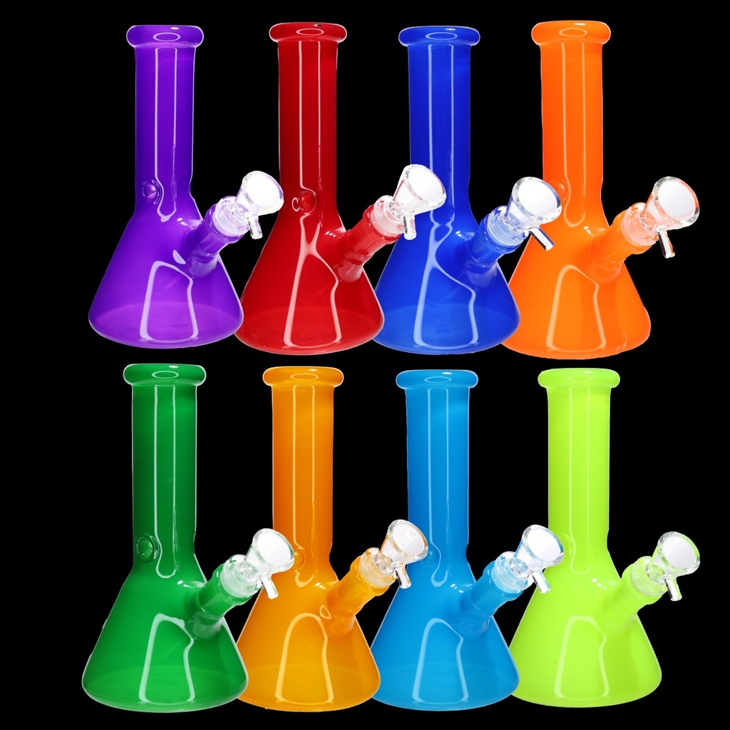 8" MILKY COLOR BEAKER GLASS BONG MWP-180 ASSORTED COLORS