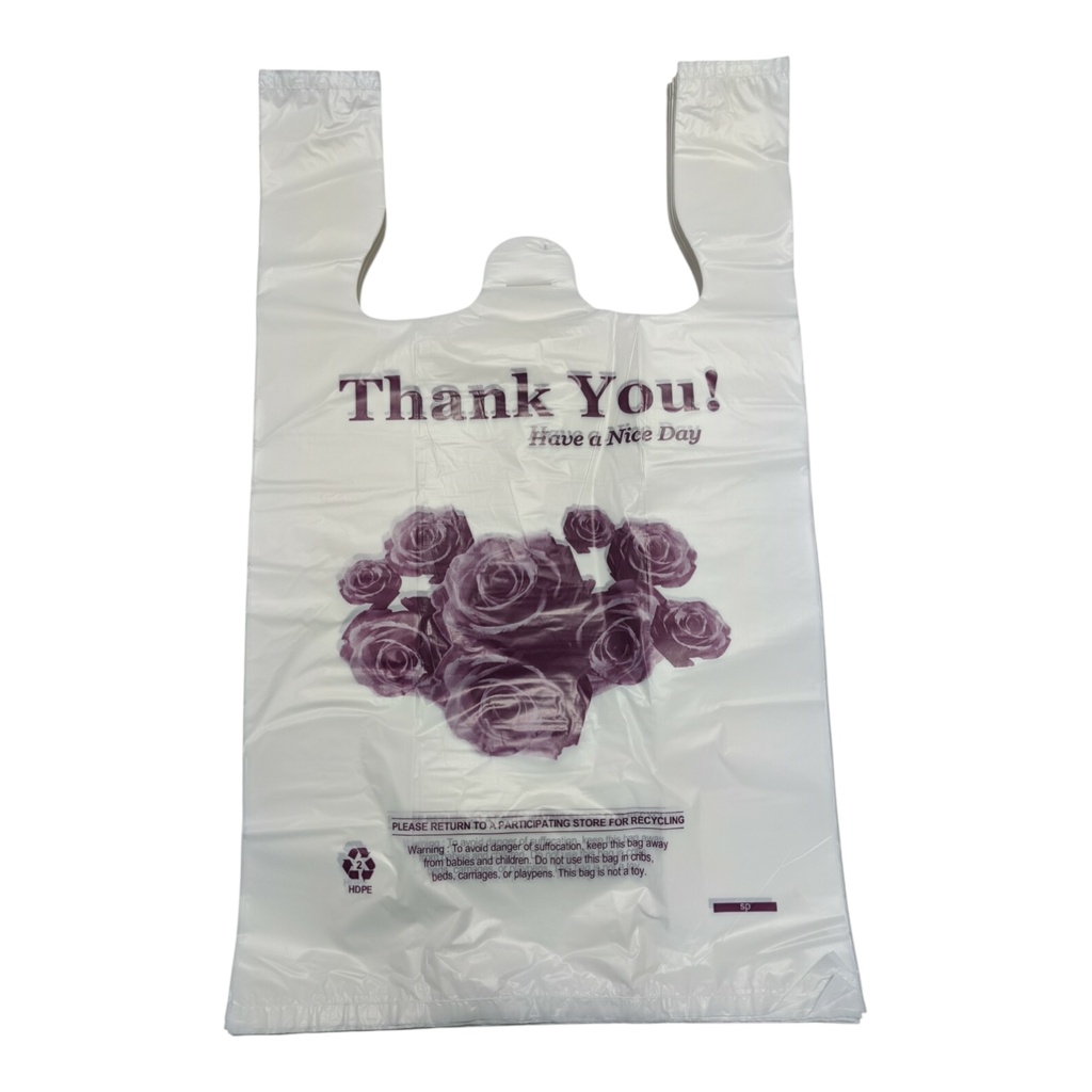 SHOPPING BAGS 1/8 THANK YOU FLOWER WHITE 400CT