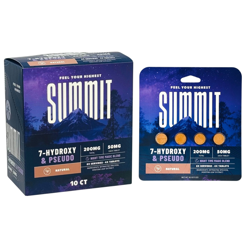 SUMMIT 50MG 7-HYDROXY & PSEUDO KRATOM BLISTER CAPSULES 4CT