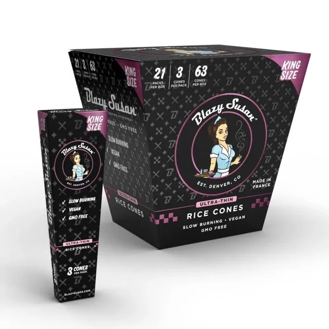 BLAZY SUSAN 1 1/4 ULTRA-THIN RICE CONES 6CT BOX OF 21