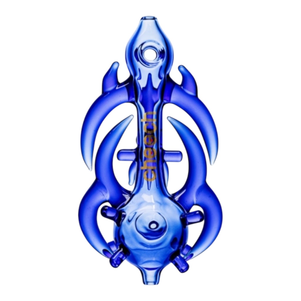 CHEECH BLUE BEETLE SMOKE CANON 6" GLASS HAND PIPE #CH-PIPE-253