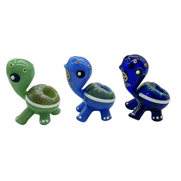 CHEECH SLOW AND STEADY WINS THE RACE 3" GLASS HAND PIPE #GHP-1679-DBL